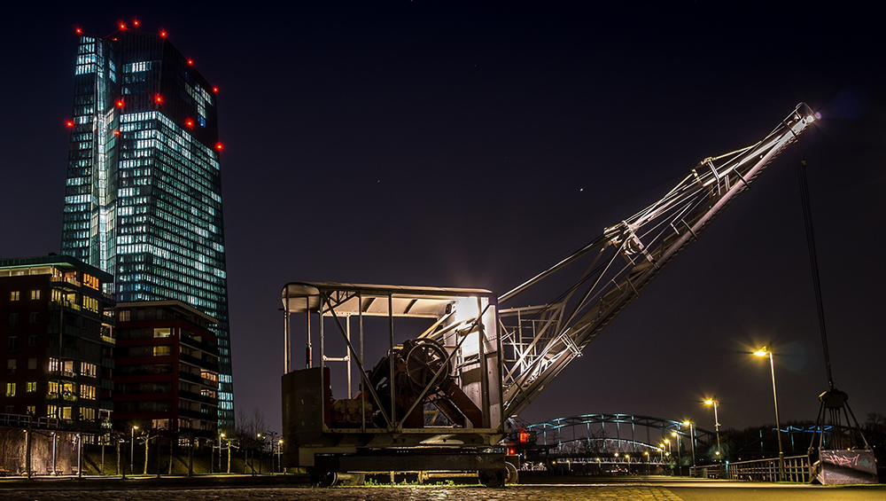 construction site at night