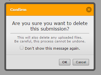 An image of a submission deletion prompt box An image of a submission deletion prompt box