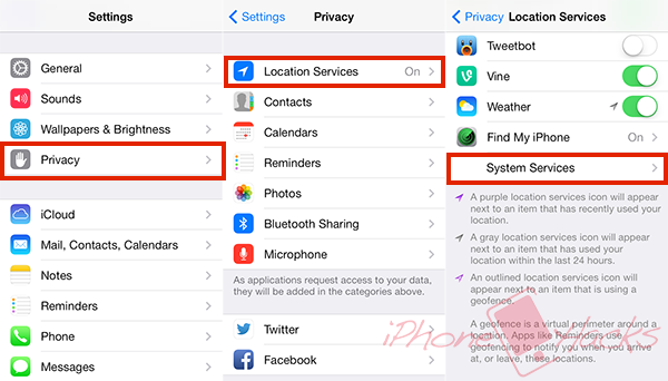 iOS Location Services Screenshot iOS Location Services Screenshot
