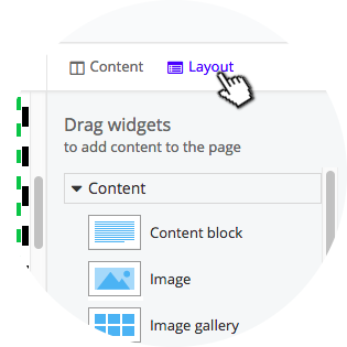 Sitefinity Activate Layout Controls Click the layout button to activate layout controls