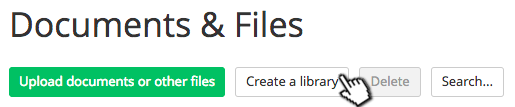Create a new Document Library Click create a library button