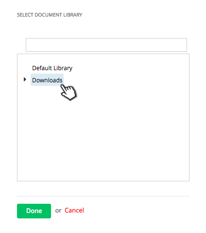Select Parent Library Choose the parent library and click done.
