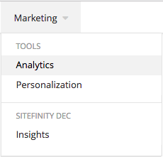 Choose Analytics from the Marketing Menu