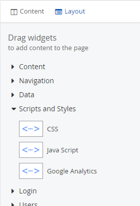 The location of the Sitefinity JavaScript widget