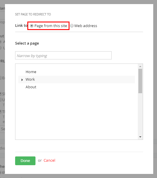 Redirecting URLs 2-04 A screenshot of the