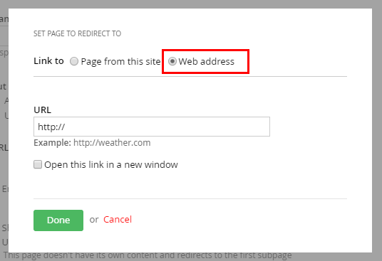 Redirecting URLs 2-05 A screenshot of the
