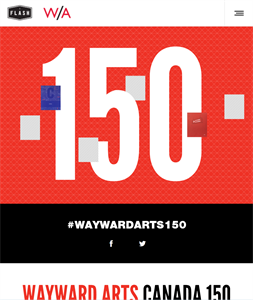 Wayward Arts Canada 150 Homepage screenshot