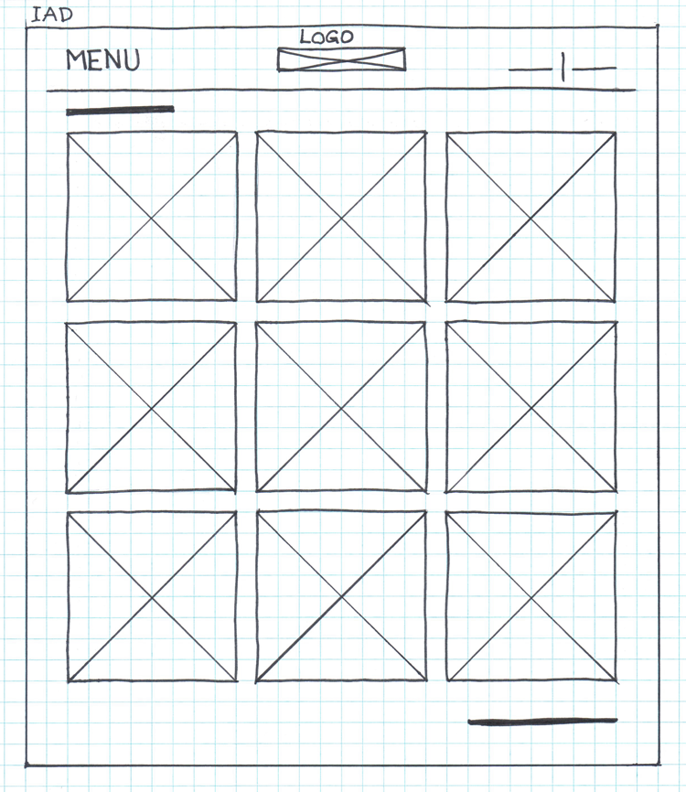 Inuit Art Foundation&#39;s website&#39;s hand drawn wireframe