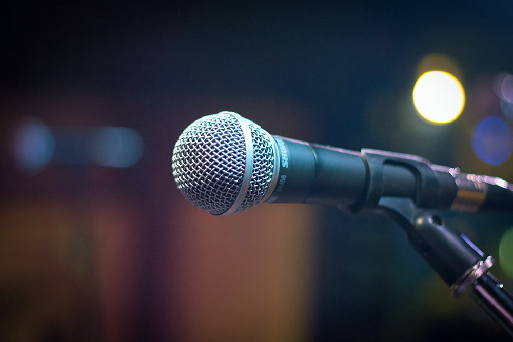 Microphone on stand