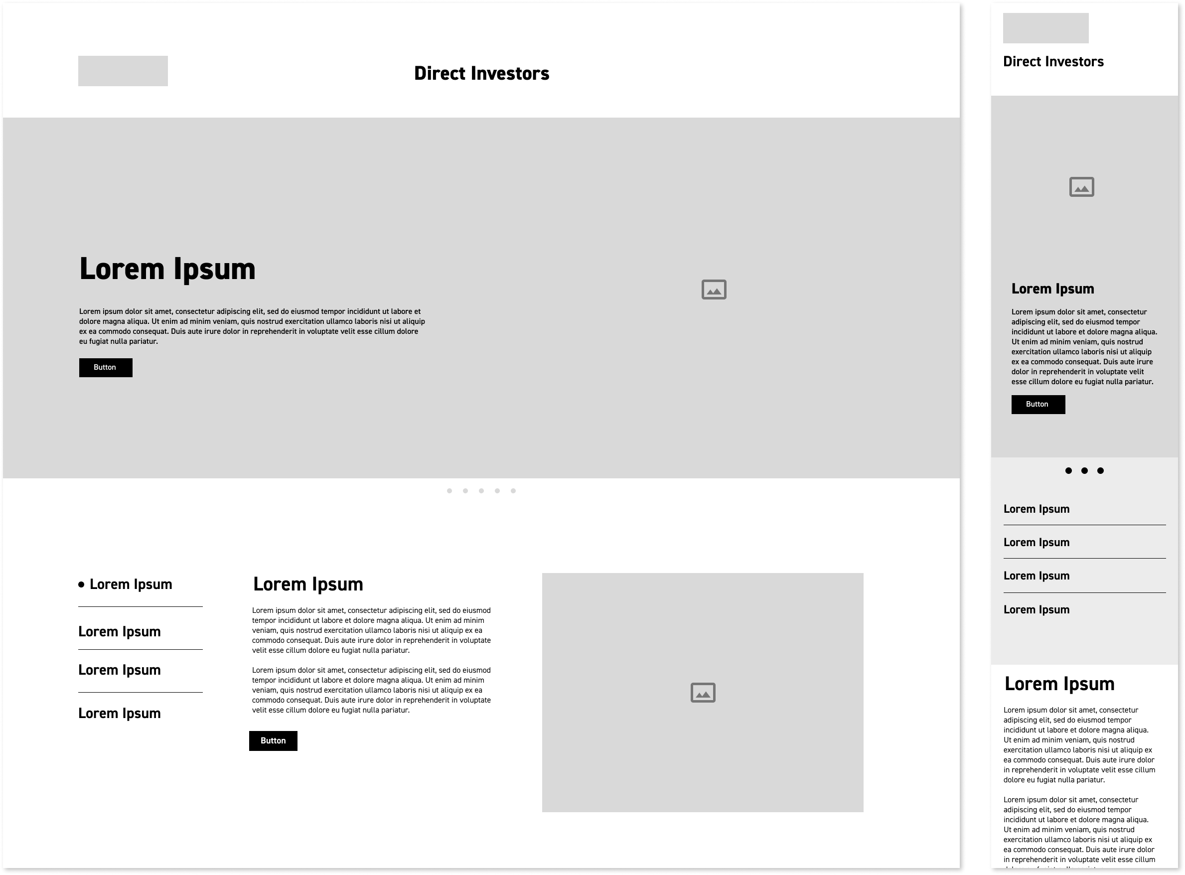 RPIA landing page design layouts