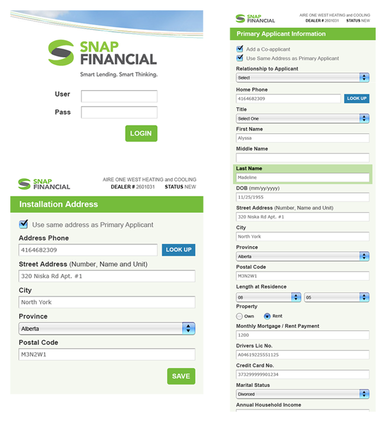 Snap Financial mockup