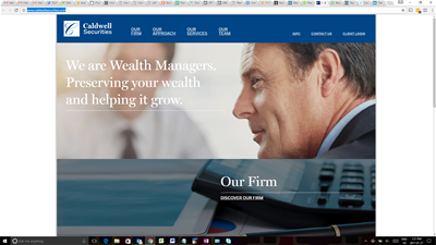 Screen shot of Calwell Securities website