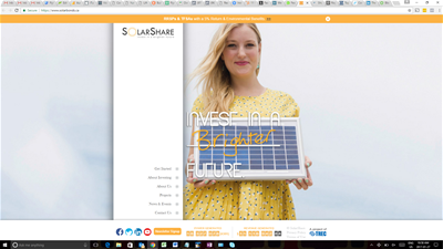 Screen shot of the Solar Share website