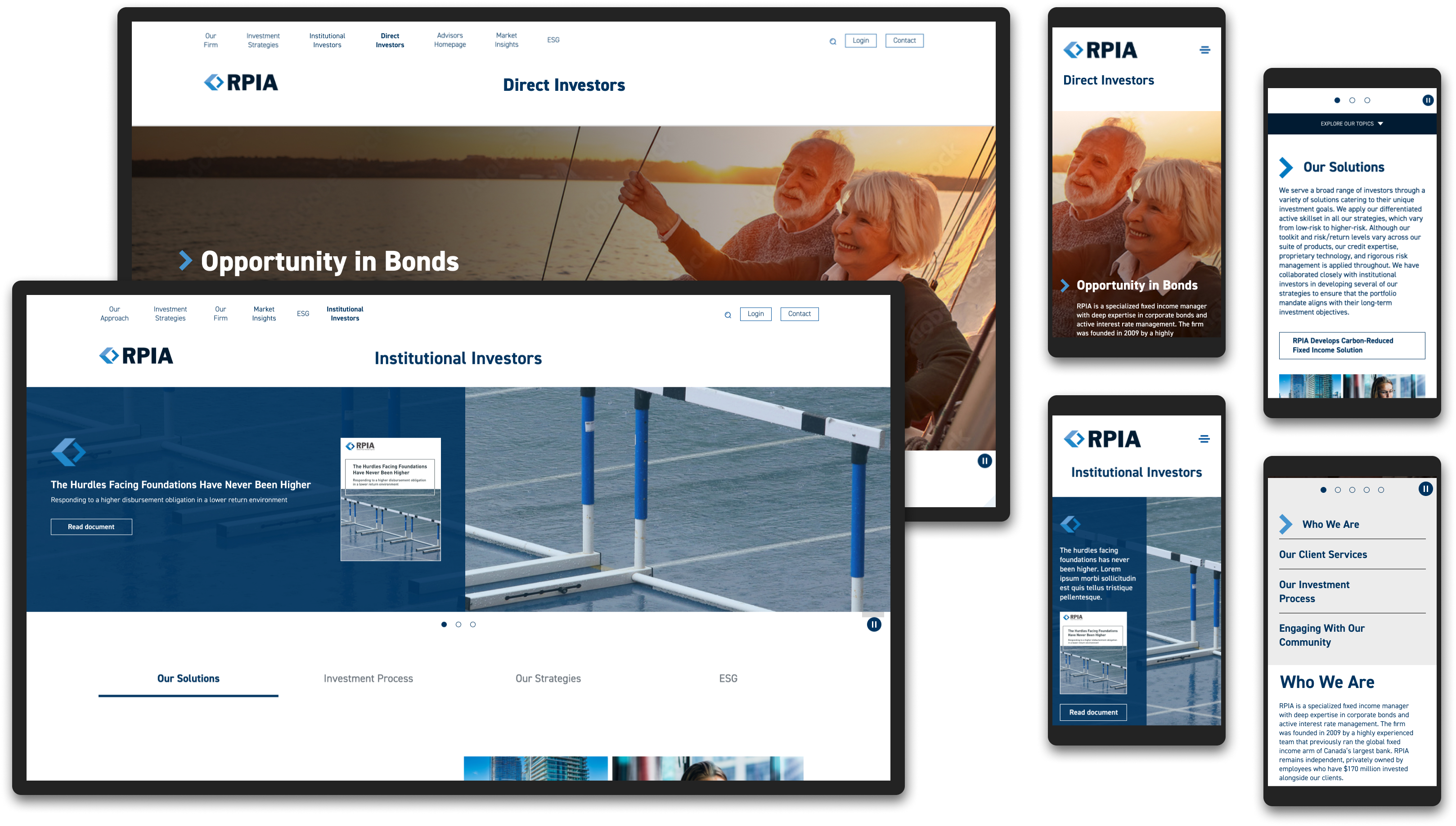 RPIA landing pages screenshots